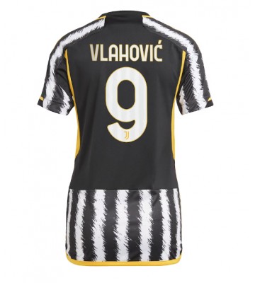 Juventus Dusan Vlahovic #9 Replika Hjemmebanetrøje Dame 2023-24 Kortærmet